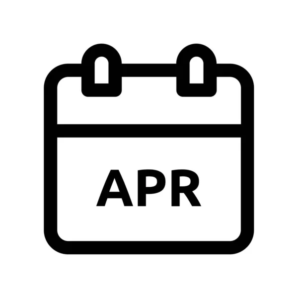 アポイントメント4月のカレンダーアイコンアウトラインスタイル — ストックベクタ
