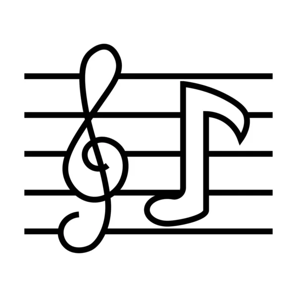 Musik Ikone Der Achten Note Umriss Stil — Stockvektor