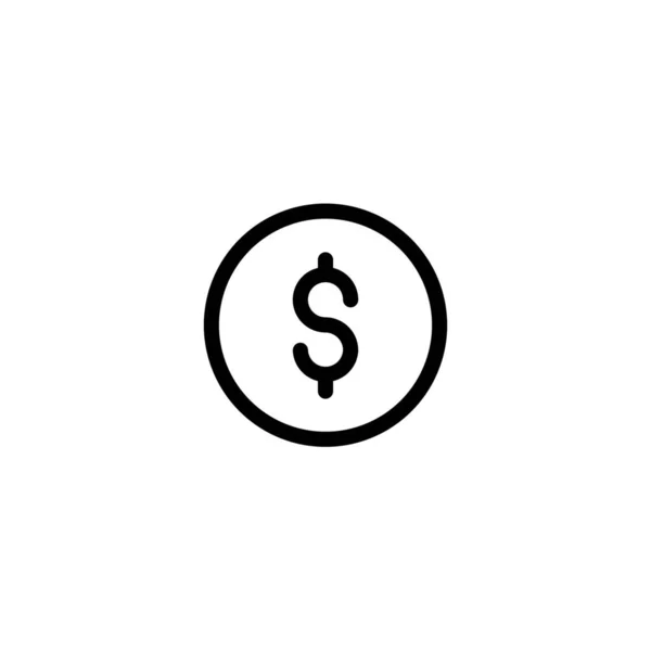 银行货币美元图标的轮廓风格 — 图库矢量图片