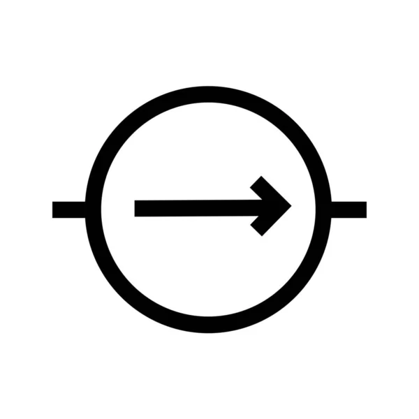 Электрический Символ Источника Тока Цепи Стиле Контура — стоковый вектор