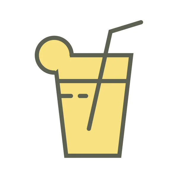 饮料饮用果汁图标充填 轮廓风格 — 图库矢量图片