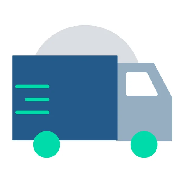 Delivery Address Delivery Truck Delivery Van Icon Flat Style — Stock Vector