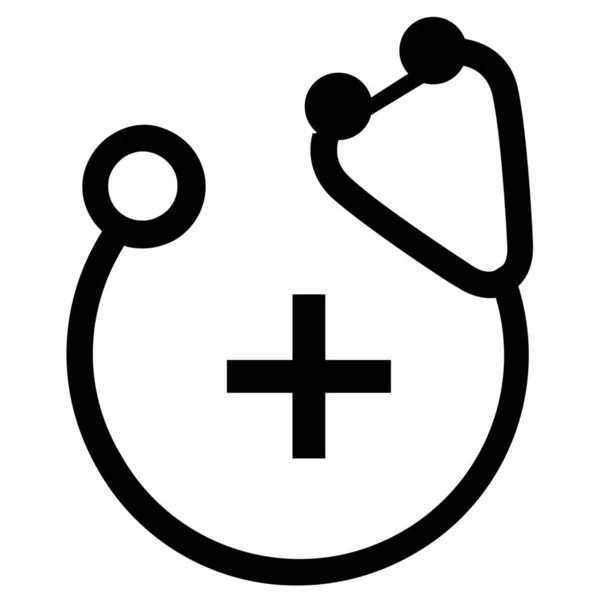 Médico Icono Latidos Del Corazón Atención Médica Estilo Sólido — Vector de stock