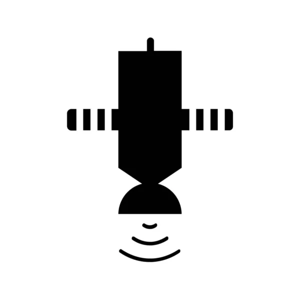Icona Del Segnale Radar Gps Comunicazione Stile Solido — Vettoriale Stock
