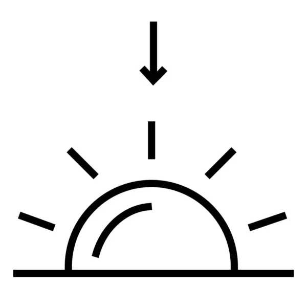 Niska Temperatura Słońca Spadek Temperatury Ikona Stylu Zarysu — Wektor stockowy
