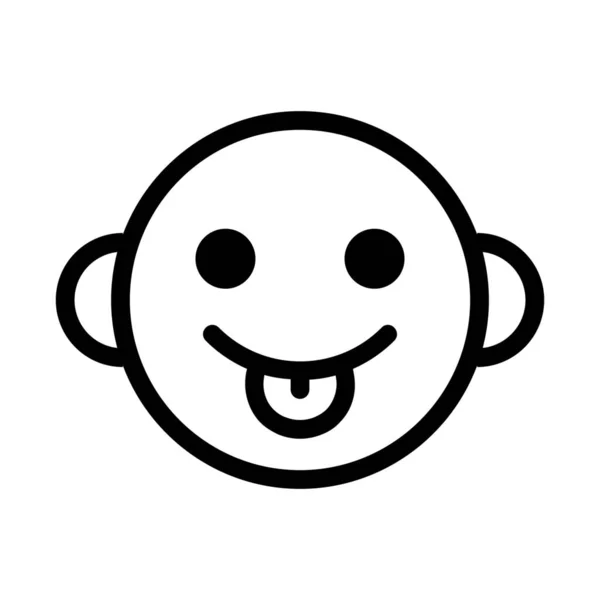 Emoticon Happy Laughing Icon Outline Style — Stockový vektor