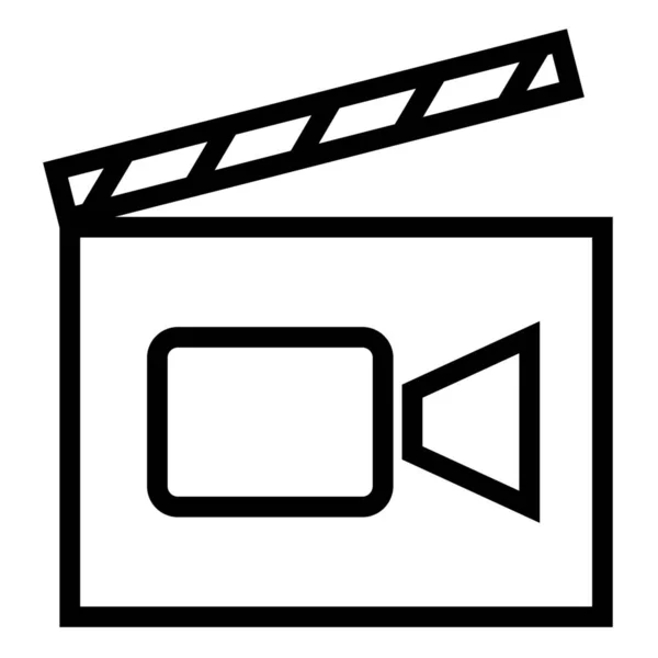 Hobby Interest Movie Recording Icono Estilo Esquema — Vector de stock