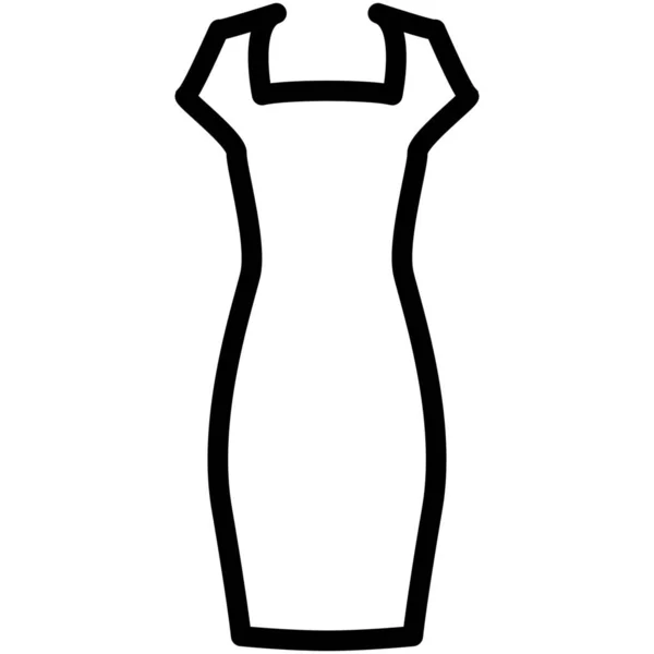 Frock Outfit Partywear Icon Outline Style — Stock Vector