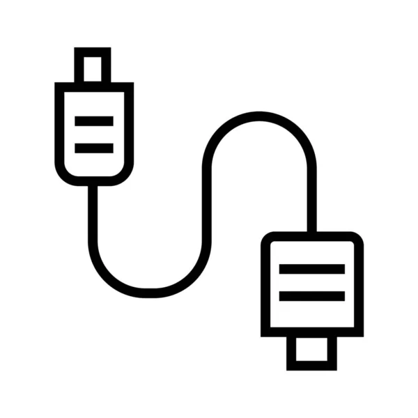 アダプター接続プラグアイコンをアウトラインスタイルで表示 — ストックベクタ
