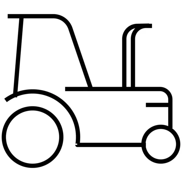 Tractor Tractor Agrícola Icono Transporte Estilo Esquema — Archivo Imágenes Vectoriales