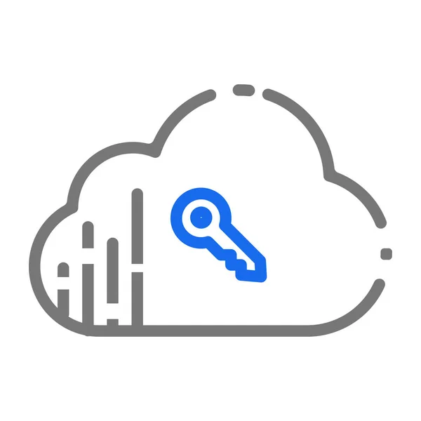 Cloud Computing Coud Icono Estilo Esquema — Vector de stock