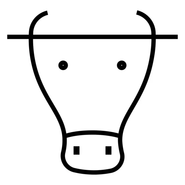 Landwirtschaft Rinder Kuh Gesicht Symbol Umriss Stil — Stockvektor