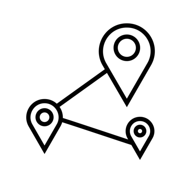 Gps Konum Pin Haritası Simgesi Ana Hat Biçiminde — Stok Vektör