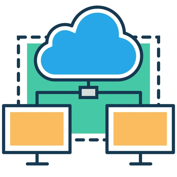 Stor Datamoln Databas Moln Server Ikon — Stock vektor