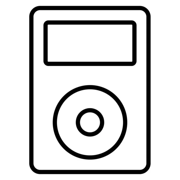 Icono Del Ipod Entretenimiento Reproductor Audio Estilo Esquema — Vector de stock