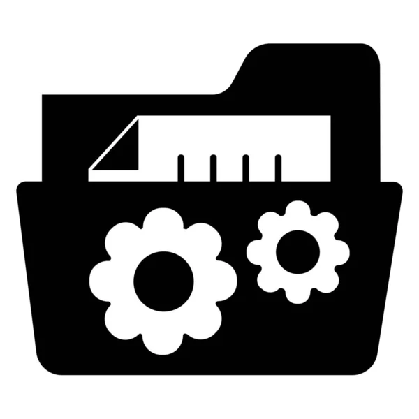 Data Dokumenthantering Filhanteringsikon Solid Stil — Stock vektor