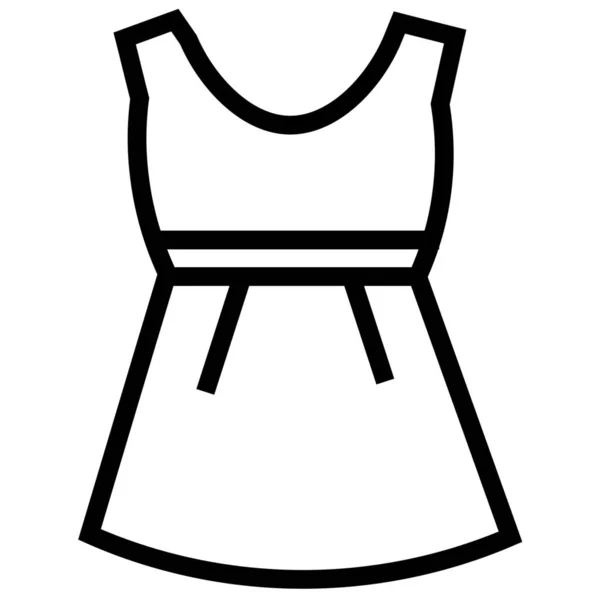 Ubrania Ubrania Sukienka Ikona Stylu Konturu — Wektor stockowy
