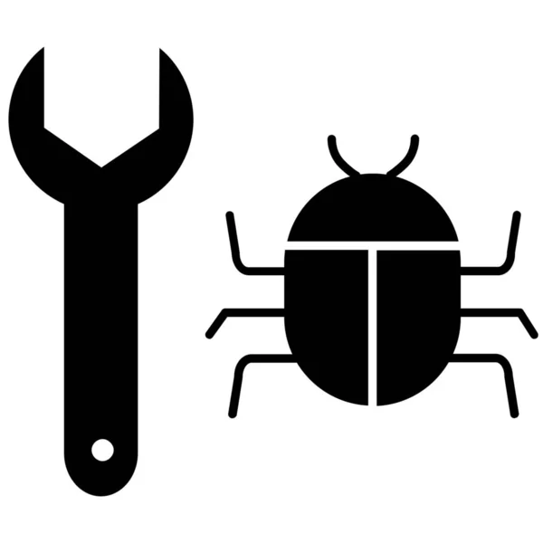 Bug Defect Error Icon Solid Style — Stock Vector