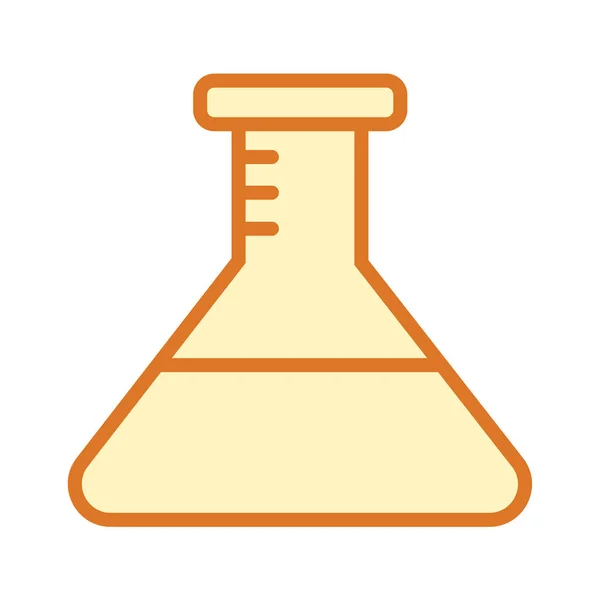 Beker Chemie Lab Icoon Gevulde Outline Stijl — Stockvector