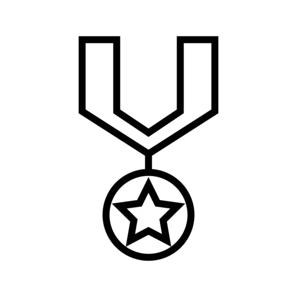 Acheivement Award Medal Icon Outline Style — Stock Vector