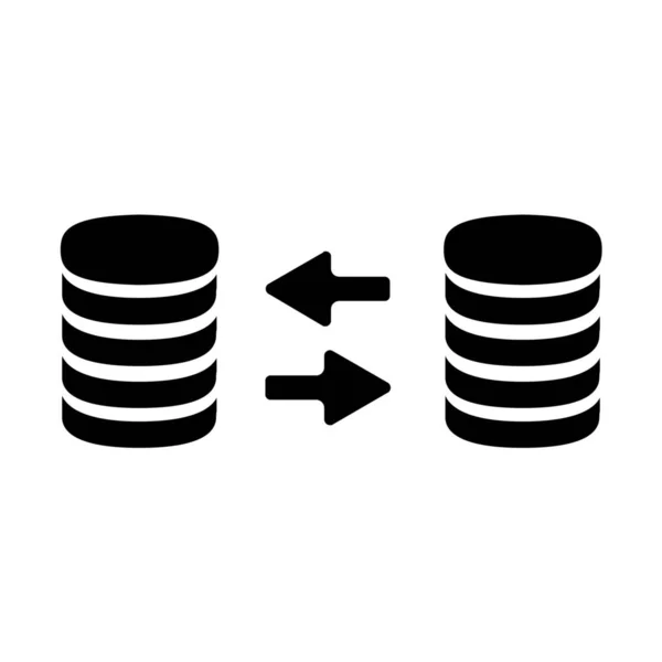 Bigdata Exchange Data Source Icon Solid Style — Stockový vektor
