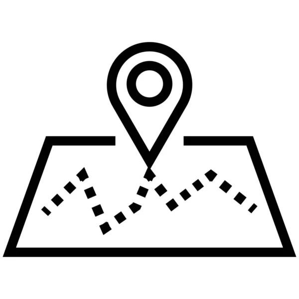 Иконка Карты Местоположения Направления Стиле Наброска — стоковый вектор