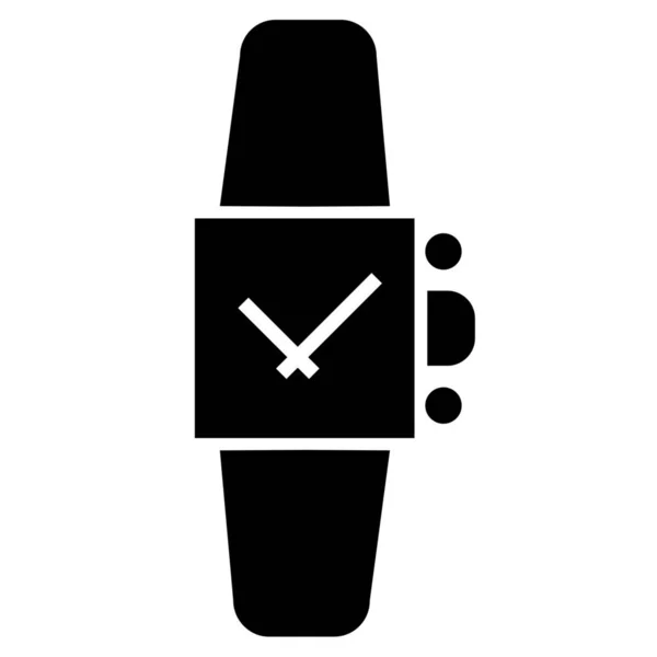 Пристрій Язку Розумний Годинник Значок Часу Твердому Стилі — стоковий вектор