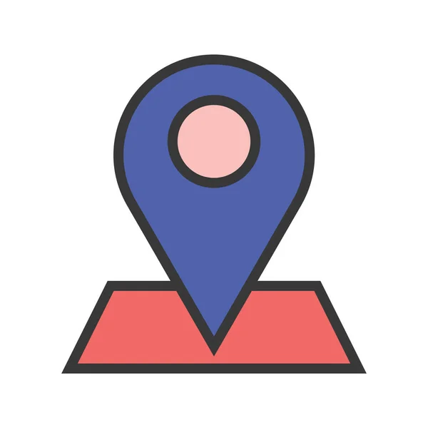 Dirección Gps Mapa Icono Estilo Contorno Lleno — Vector de stock