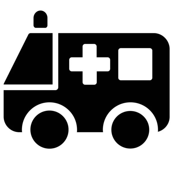 Ambulans Akut Sjukhus Ikon Solid Stil — Stock vektor