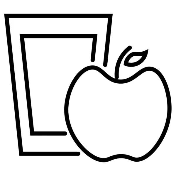 Icono Comida Dispositivo Manzana Estilo Esquema — Vector de stock