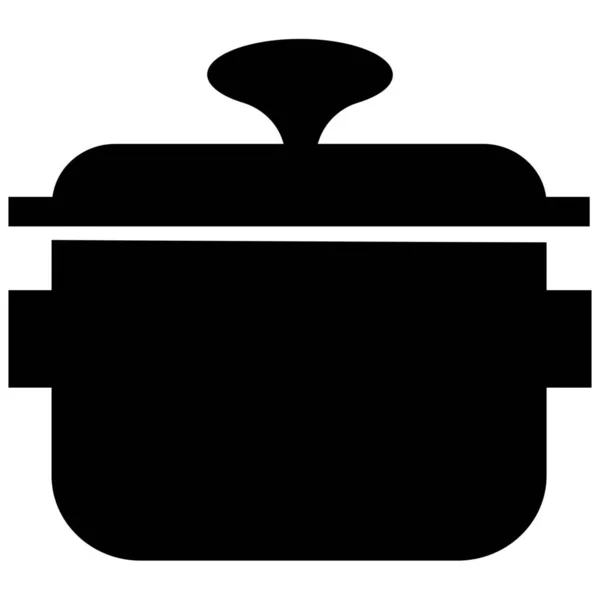 Κουζίνα Μαγειρέματος Κατσαρόλα Εικονίδιο Κουζίνας Στερεό Στυλ — Διανυσματικό Αρχείο