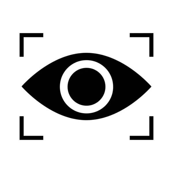Icono Del Iris Seguridad Cibernética Biométrica Estilo Sólido — Archivo Imágenes Vectoriales
