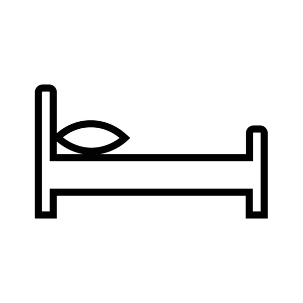 Bed Slaapkamer Wieg Pictogram Omtrek Stijl — Stockvector