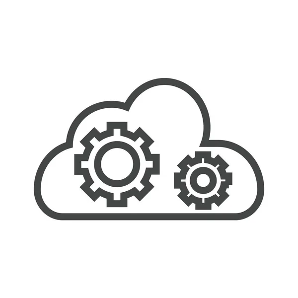 Cloud Maintanence Icono Optimización Nube Estilo Esquema — Archivo Imágenes Vectoriales