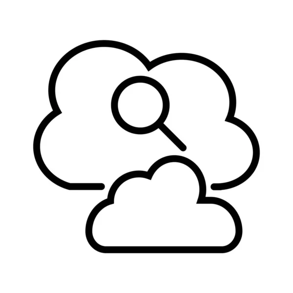 Cloud Datenbank Cloud Netzwerk Cloud Suchsymbol Umrissstil — Stockvektor