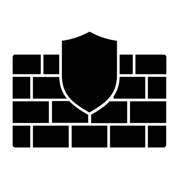 Alert Antivirus Firewall Icon Solid Style — Stock Vector