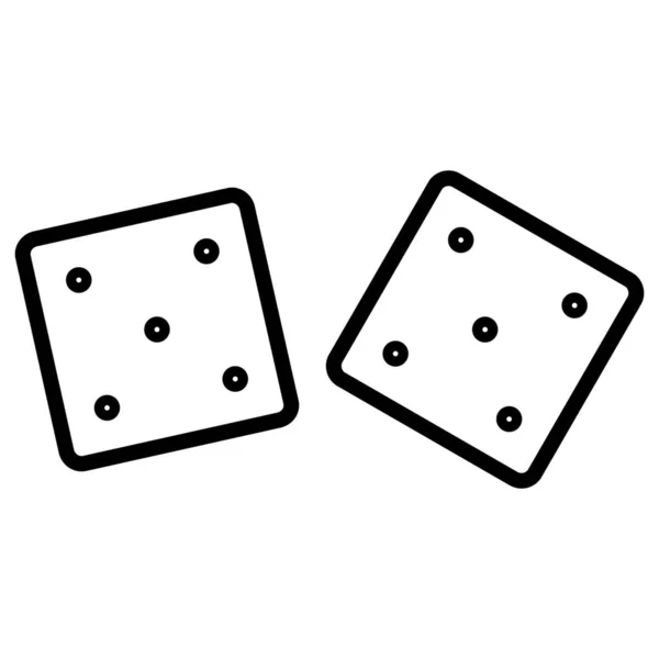 Κύβους Ζάρια Εικονίδιο Παιχνιδιού Στυλ Περίγραμμα — Διανυσματικό Αρχείο