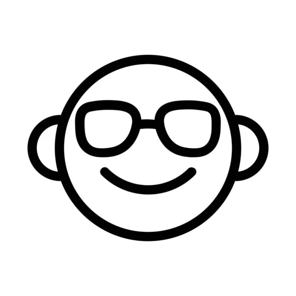 Emoji Emoticon Ícone Feliz Estilo Esboço — Vetor de Stock