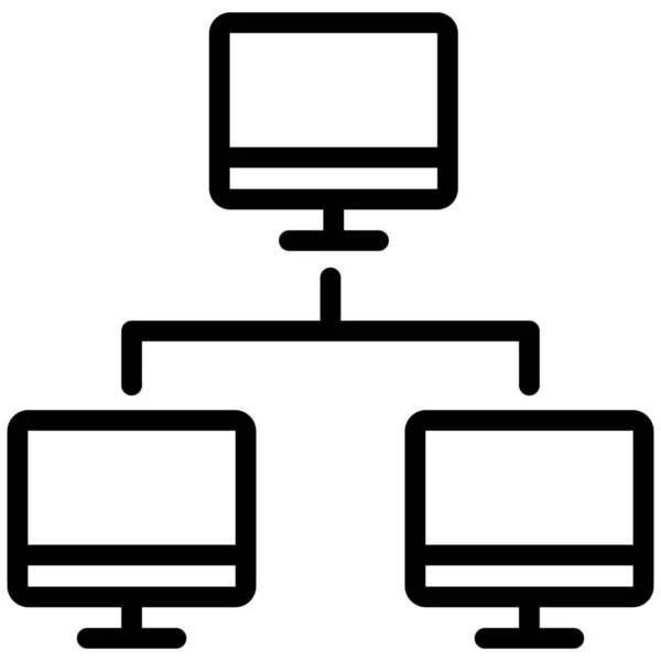 Ícone Tetsing Integração Conexão Computadores Estilo Esboço —  Vetores de Stock