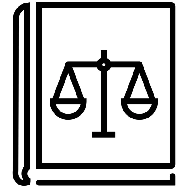 Balance Banco Juicio Icono Estilo Esquema — Vector de stock