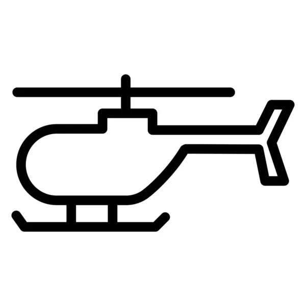 Helicóptero Helicóptero Vuelo Icono Estilo Esquema — Vector de stock