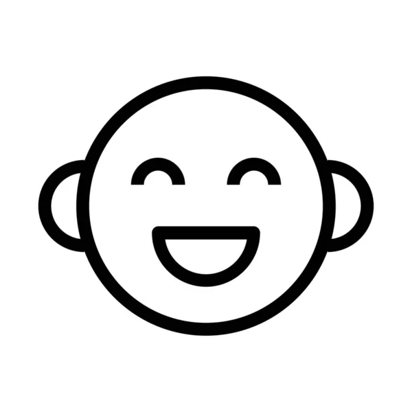 Emoji Emoticon Glad Ikon Konturstil — Stock vektor