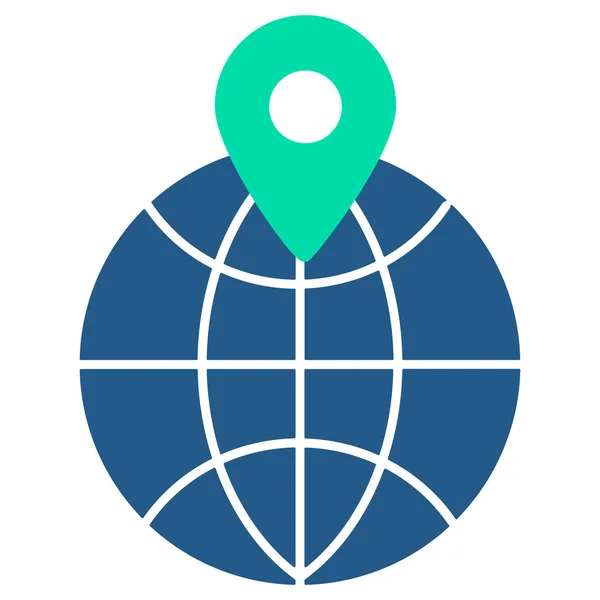 Adresse Livraison Ecommerce Global Icon Flat Style — Image vectorielle