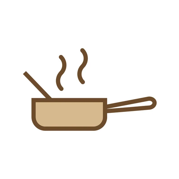 Olla Cocina Icono Comida Estilo Contorno Lleno — Vector de stock