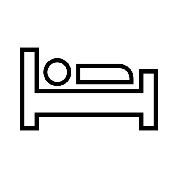 Hospital Clínica Cama Habitación Hospital Icono Estilo Esquema — Vector de stock