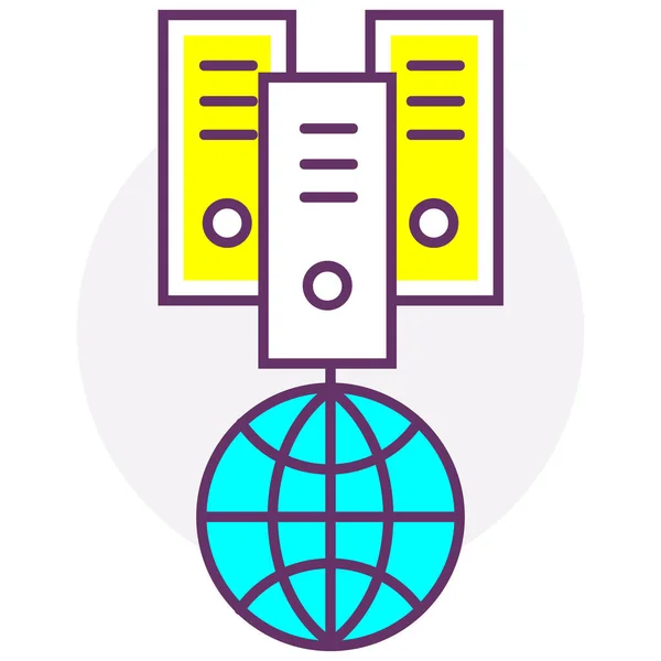 Cloud Server Datenbank Icon Ausgefülltem Outline Stil — Stockvektor