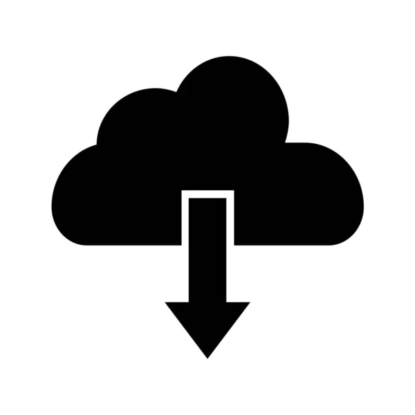 Cloud Computing Wolke Herunterladen Cloud Laufwerk Symbol Solidem Stil — Stockvektor