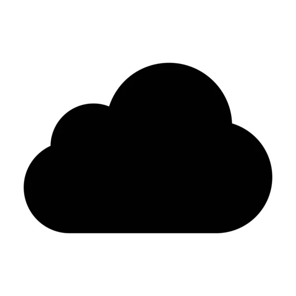Облачные Вычисления Облачный Сервер Значок Твердом Стиле — стоковый вектор