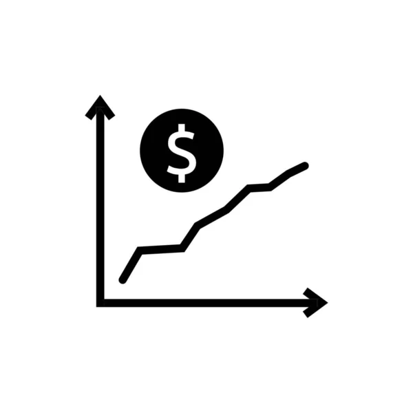 Finance Investment Line Graph Icon Solid Style — Stock Vector