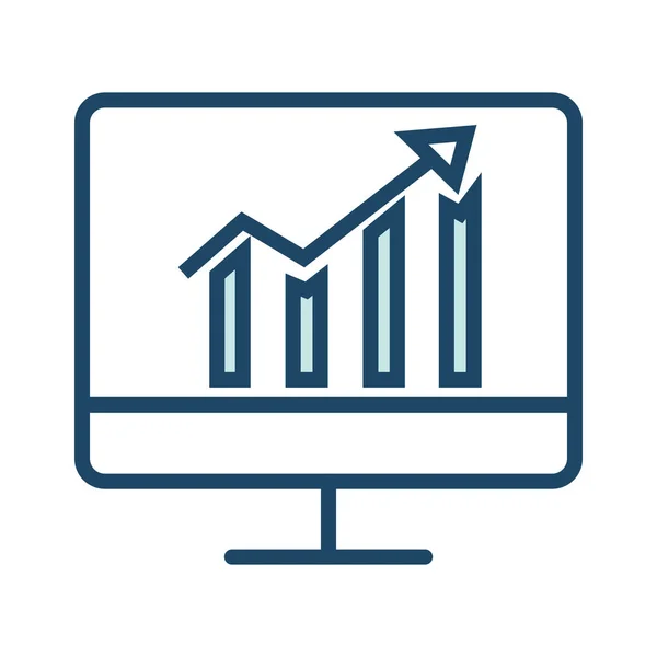 Icône Évaluation Analyse Données Diagramme Barres Dans Style Contour Rempli — Image vectorielle